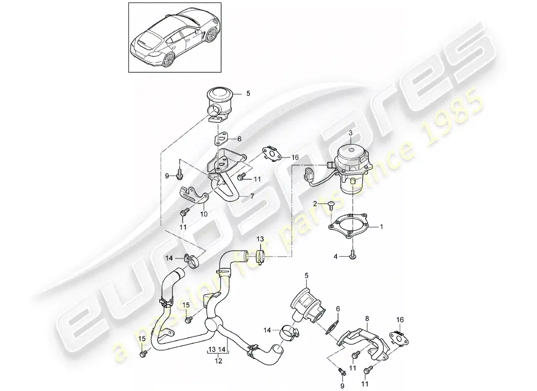 porsche 2016 (panamera 970) exhaust emission control sys- parts diagram