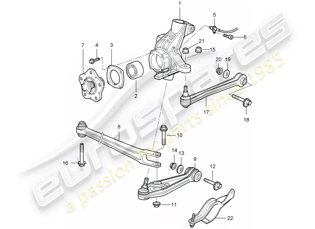 porsche 2007 (987 cayman) rear axle parts diagram