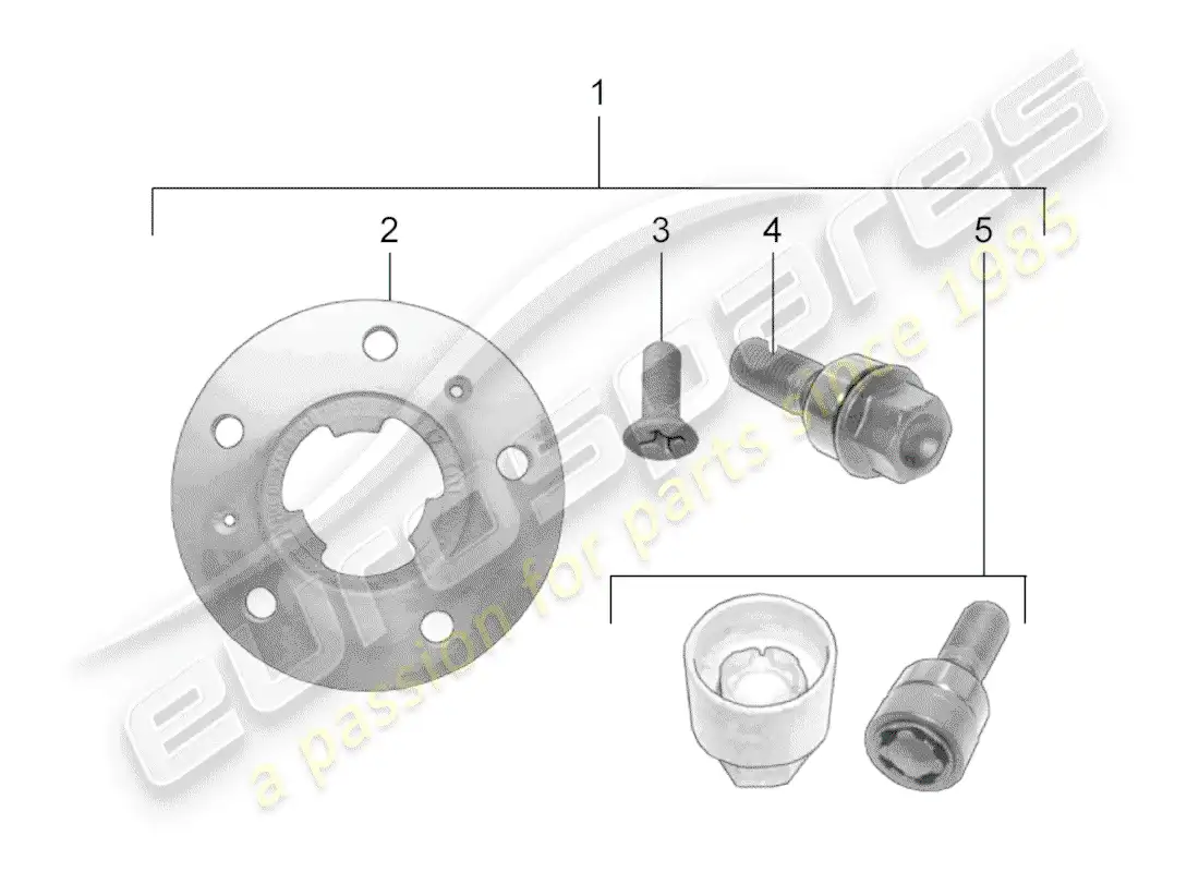 porsche 2019 (tequipment 98x/99x) spacer ring parts diagram