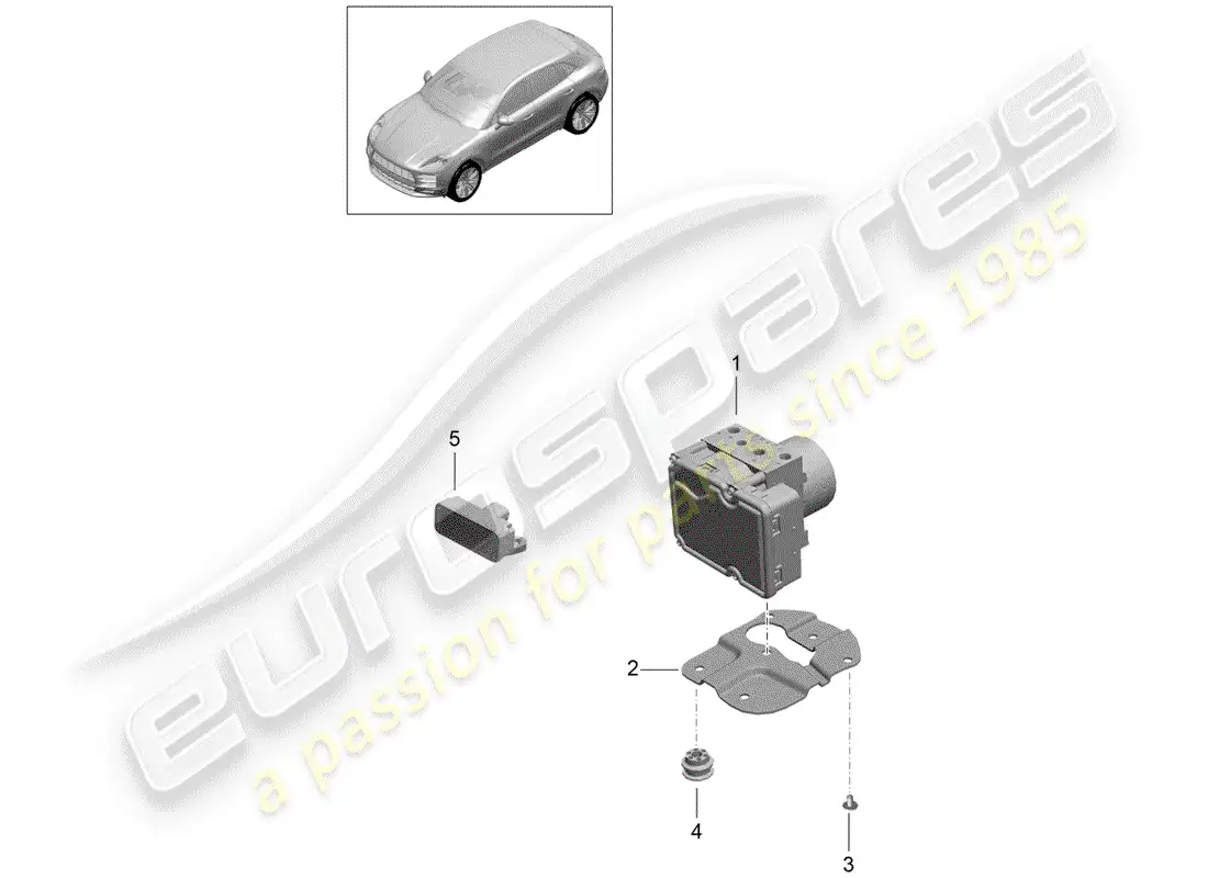 porsche 2020 (macan) hydraulic unit part diagram