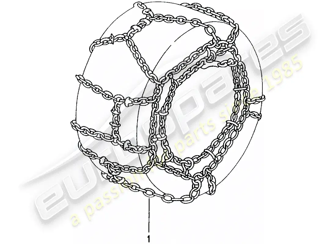 porsche 2012 (tequipment) snow chains parts diagram