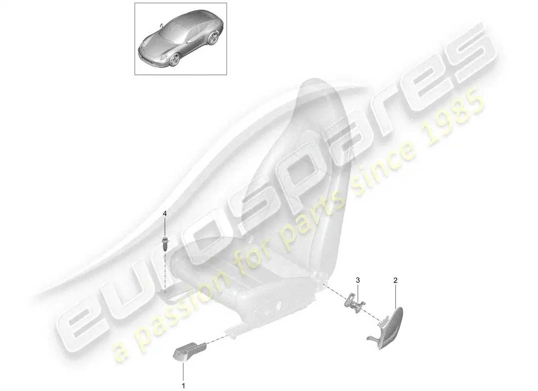 porsche 2013 (991-1) seat parts diagram