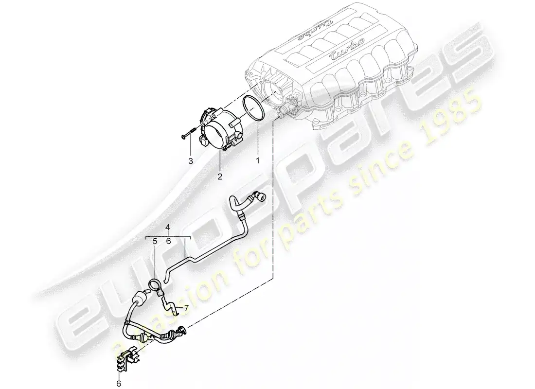 porsche 2009 (cayenne e1 9pa) throttle body part diagram