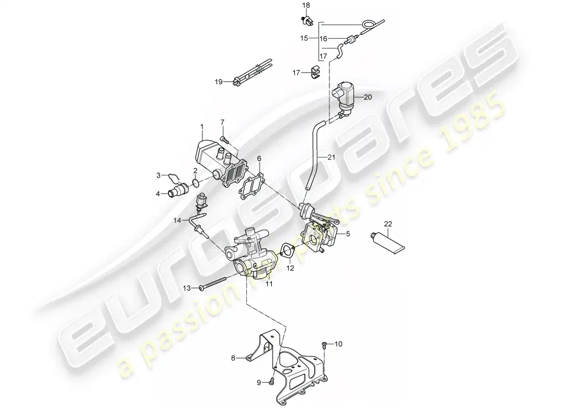 porsche 2008 (cayenne e1 9pa) exhaust recirculation parts diagram