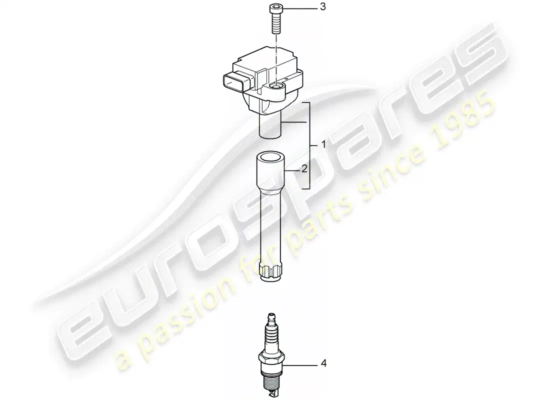 porsche 2008 (987 cayman) ignition system parts diagram