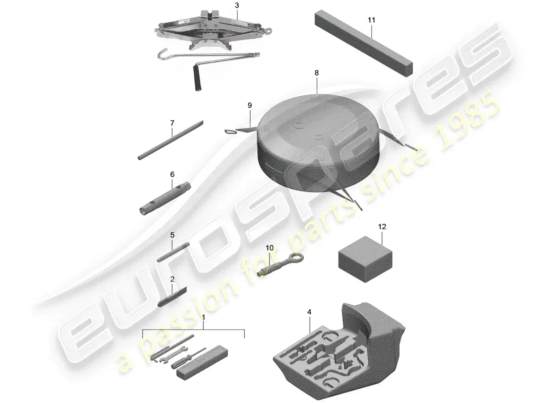 porsche 2013 (991-1) tool parts diagram