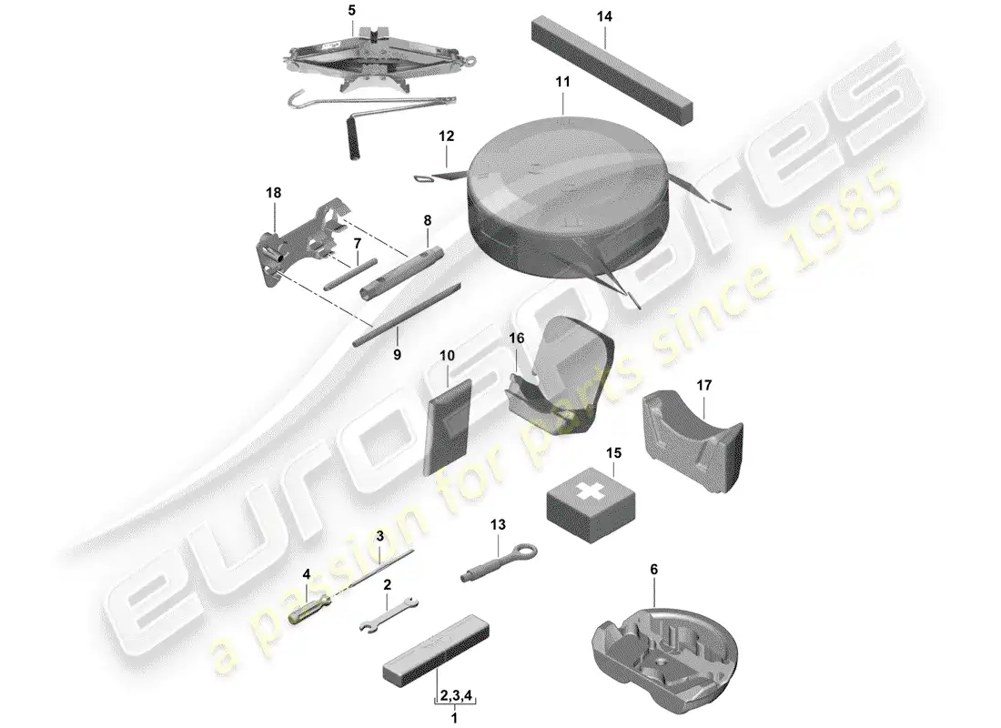 porsche 2019 (718 boxster spyder) tool parts diagram