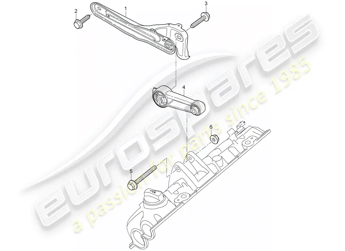 porsche 2008 (cayenne e1 9pa) engine lifting tackle parts diagram
