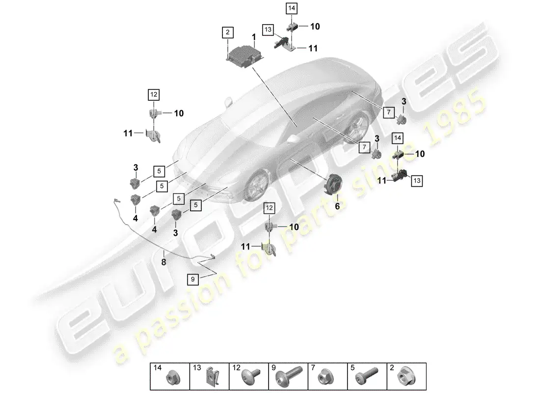 porsche 2017 (panamera 971-1) electronic control module parts diagram