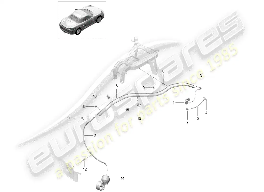 porsche 2018 (718 boxster) exhaust system parts diagram
