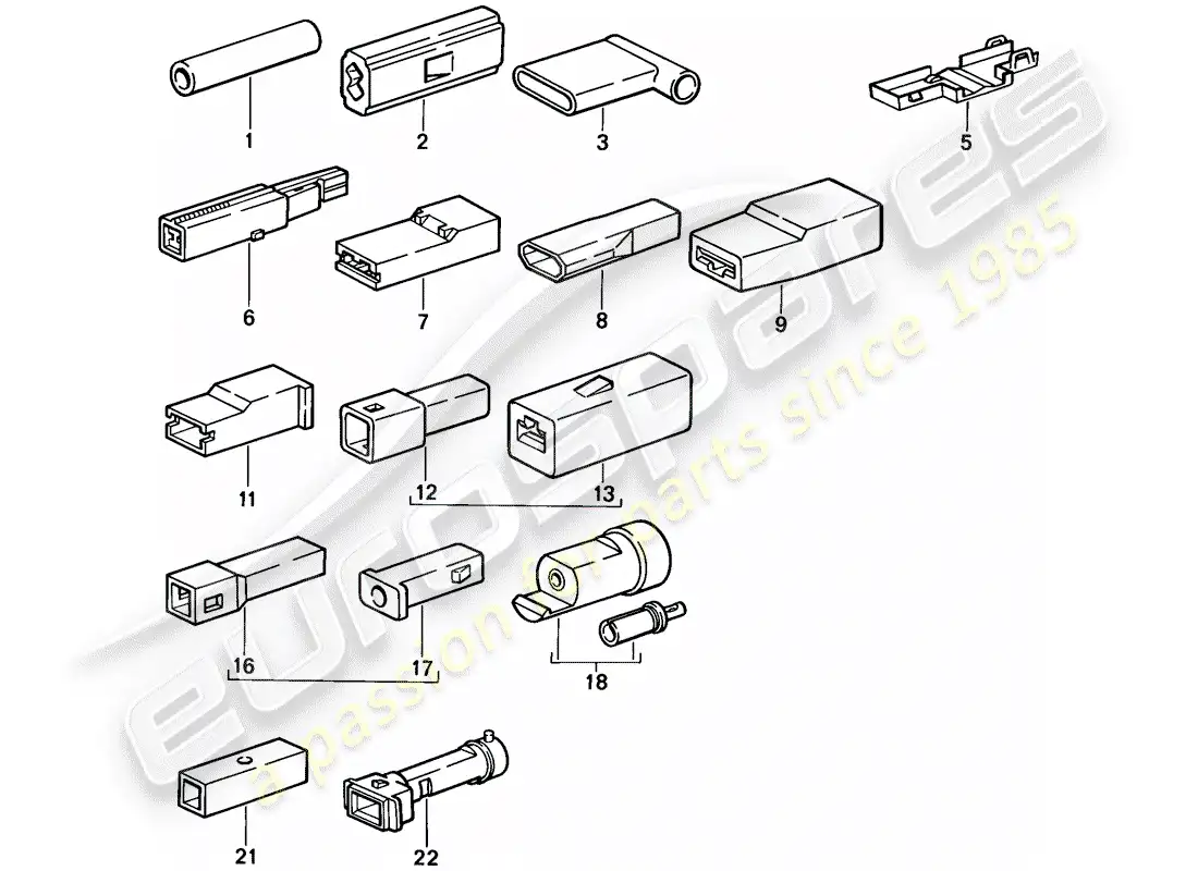 porsche 1988 (924s) butt connector - connector housing - single pole parts diagram