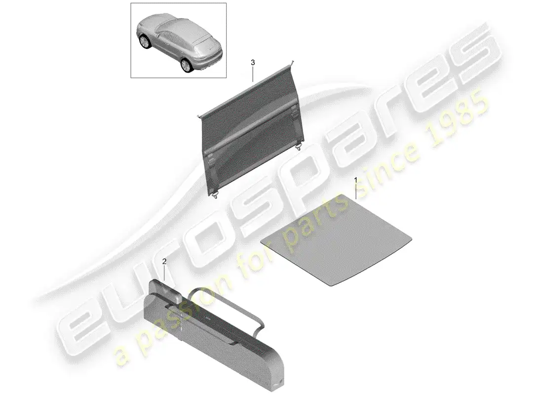 porsche 2020 (macan) luggage compartment mat part diagram