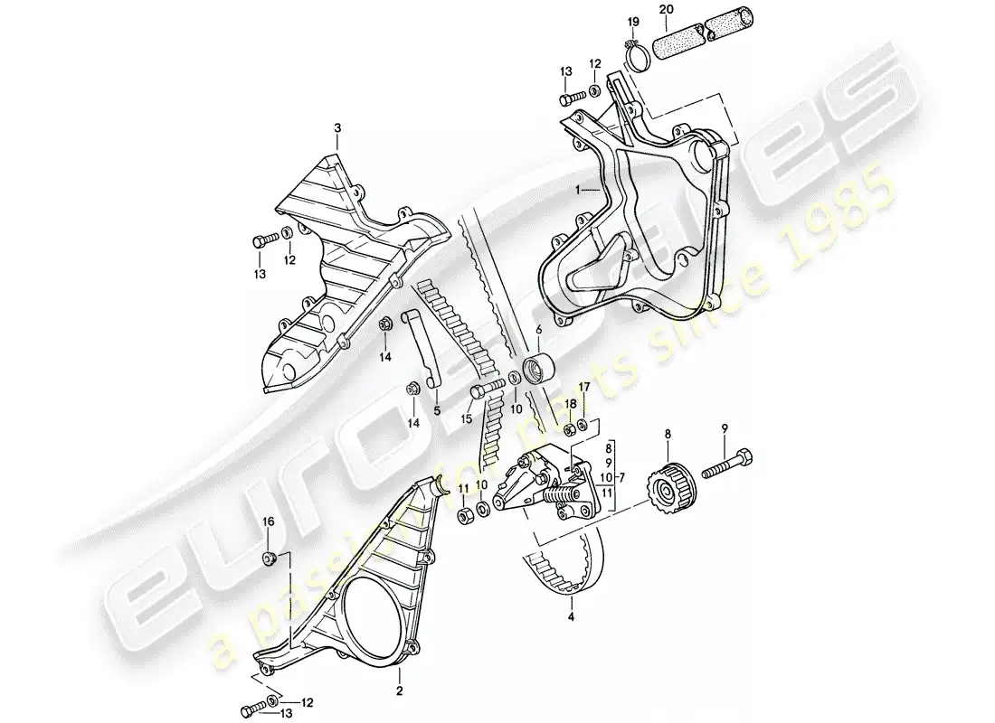 porsche 1987 (924s) camshaft - driving mechanism - d - mj 1987>> parts diagram