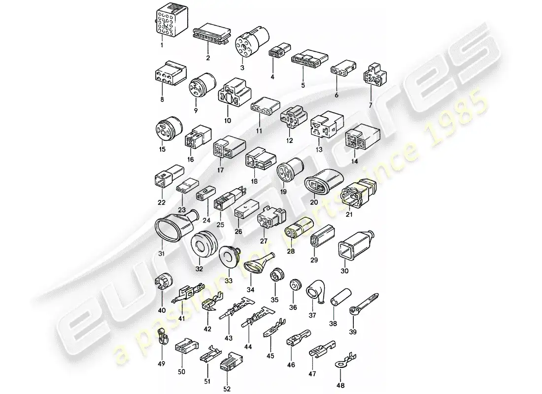 porsche 1983 (924) connector housing parts diagram