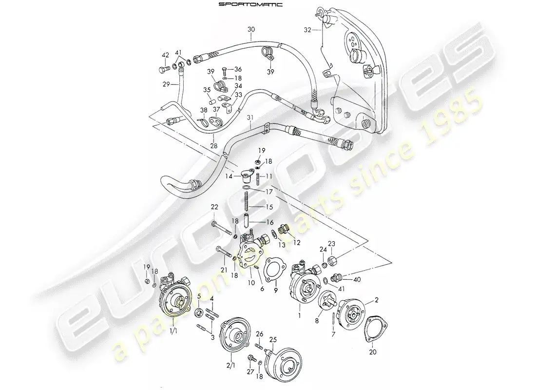porsche 1973 (911) oil supply - for - torque converter - sportomatic - d >> - mj 1971 parts diagram