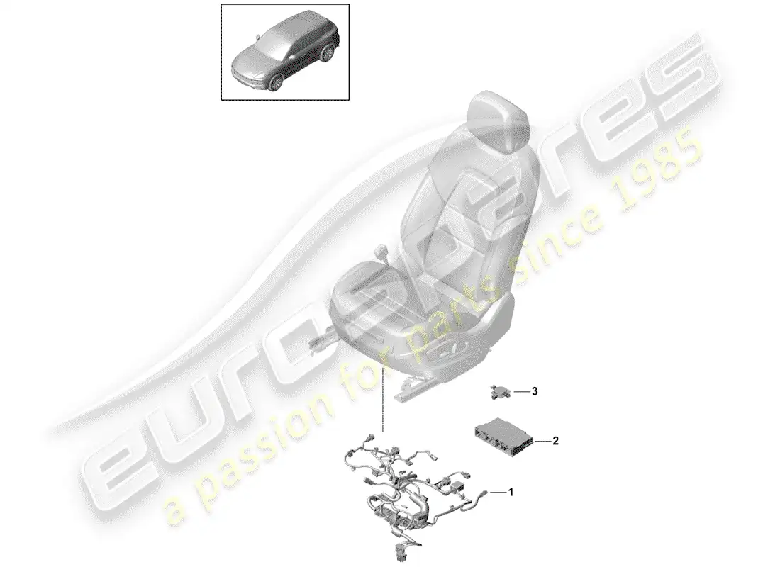 porsche 2018 (cayenne e3 9ya/9yb) wiring harnesses parts diagram
