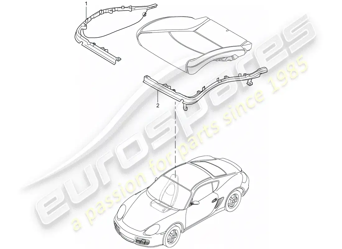 porsche 2011 (987 cayman) cushion carrier parts diagram