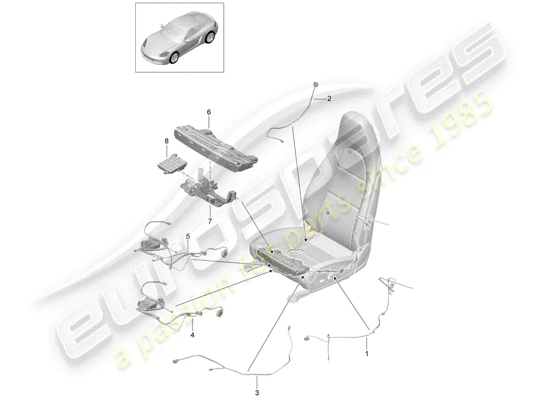 porsche 2018 (718 cayman) wiring harnesses parts diagram