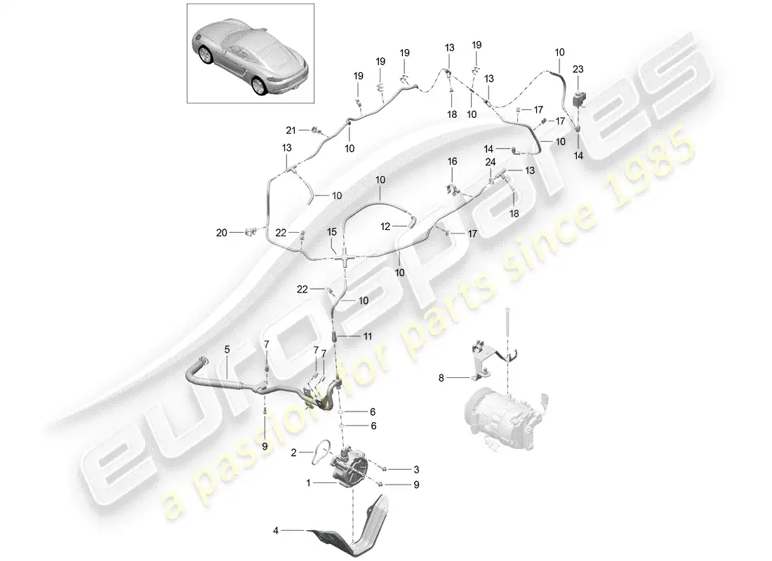 porsche 2019 (718 cayman) vacuum system parts diagram