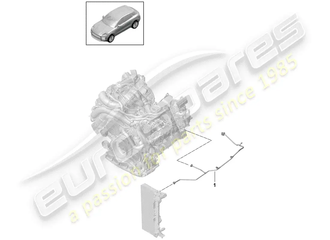 porsche 2019 (macan) water cooling parts diagram