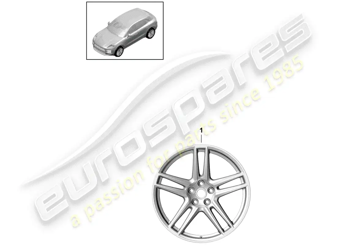 porsche 2019 (macan) alloy wheel parts diagram