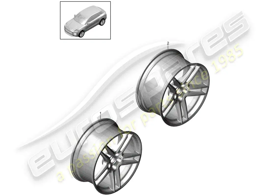 porsche 2020 (macan) alloy wheel part diagram