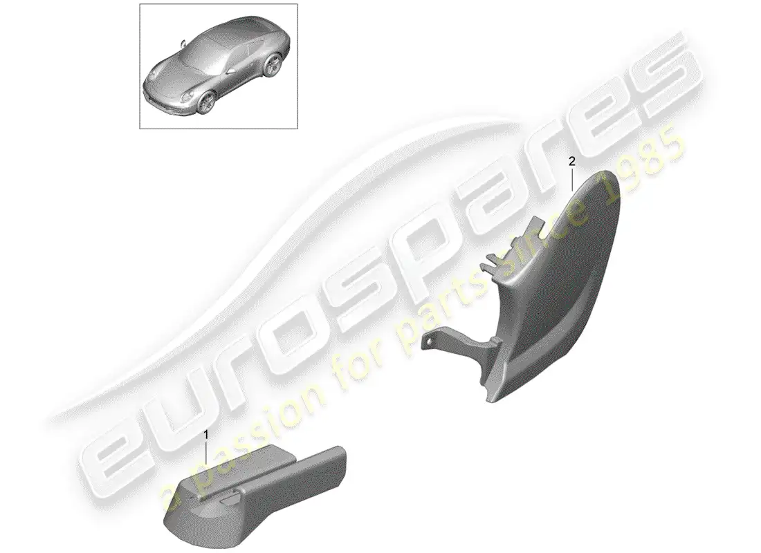 porsche 2012 (991-1) sports seat plus parts diagram