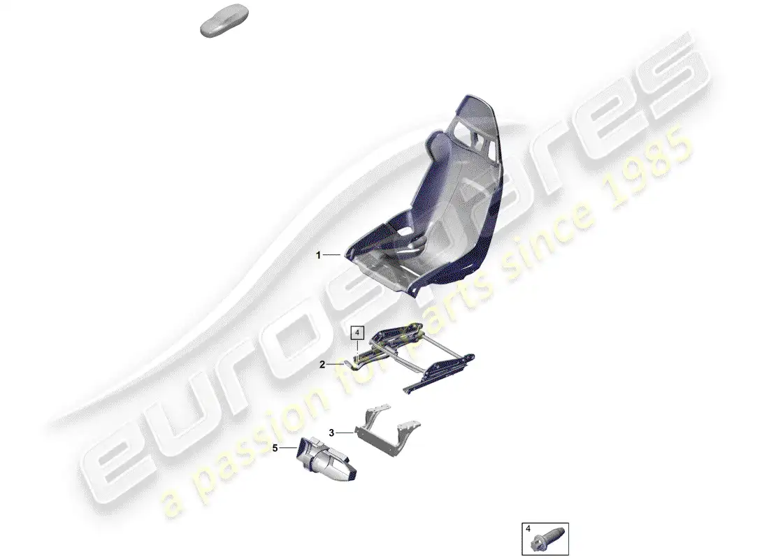 porsche 2020 (718 boxster spyder) seat parts diagram