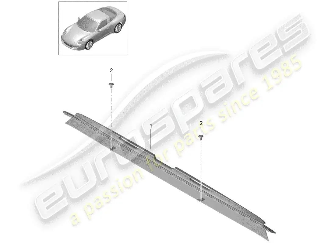 porsche 2019 (991-2) wind deflector parts diagram