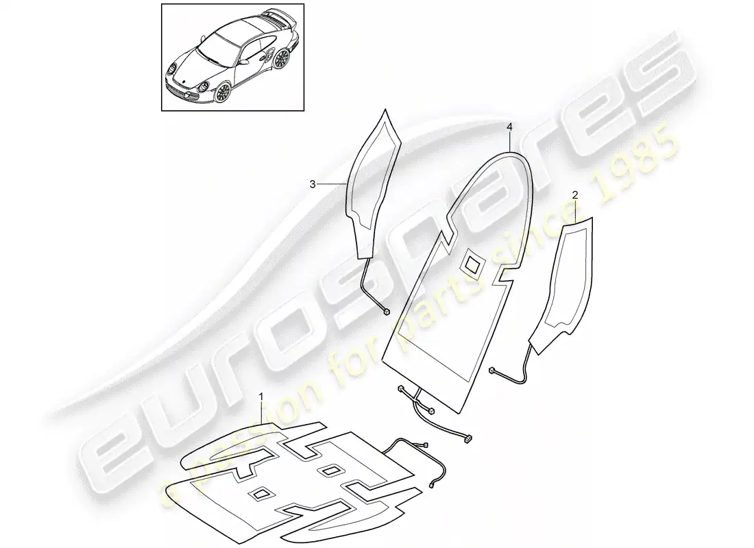 porsche 2012 (997-2 turbo / gt2 rs) heater parts diagram