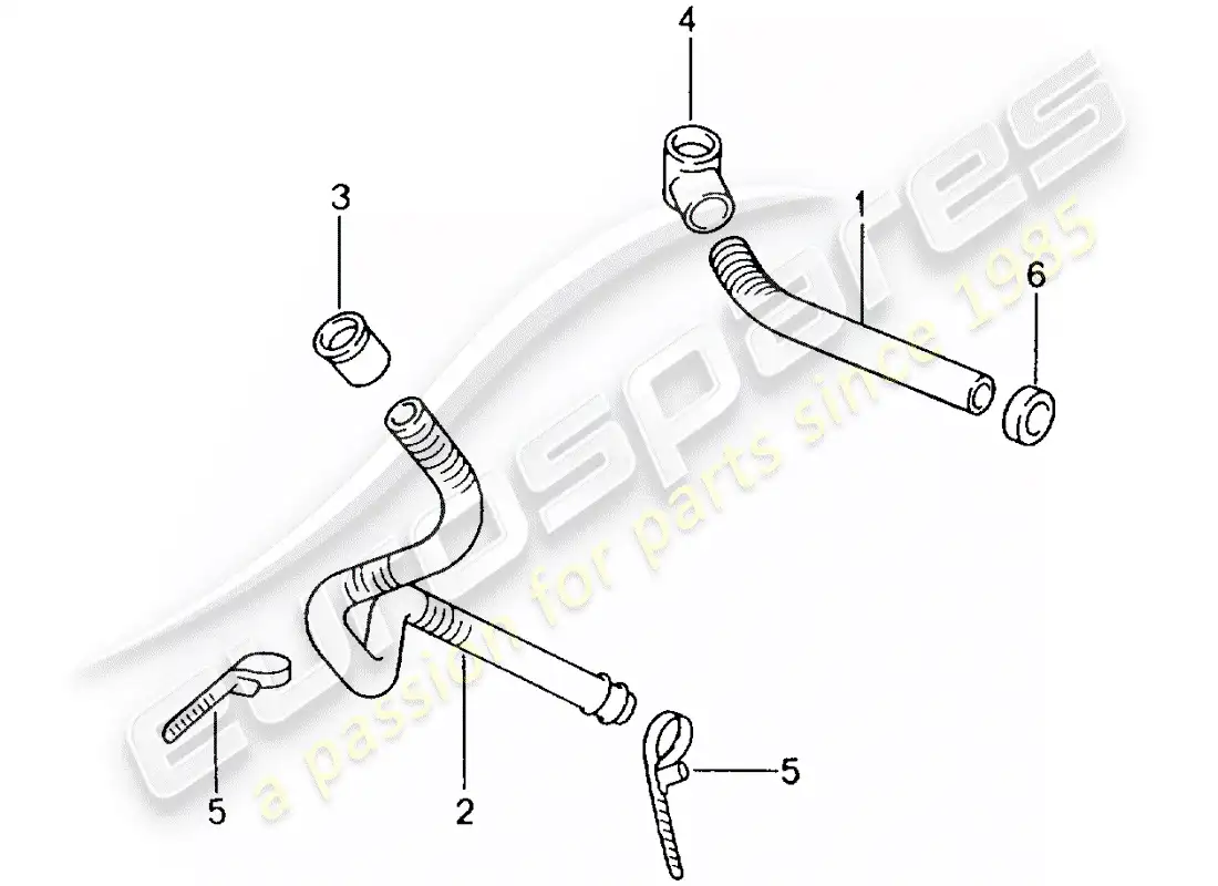 porsche 2005 (996 gt3) water drain pipe - mount - sound absorber - heater - air conditioner parts diagram