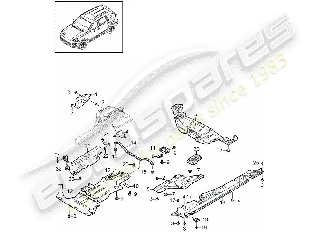 porsche 2013 (cayenne e2 92a) lining parts diagram