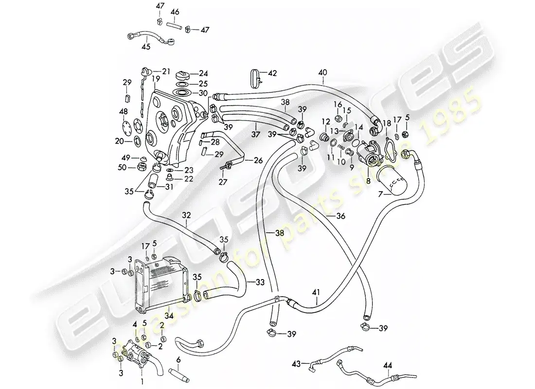 porsche 1973 (911) engine lubrication - typ 911/51/52/57 - d - mj 1972>> - mj 1973 parts diagram