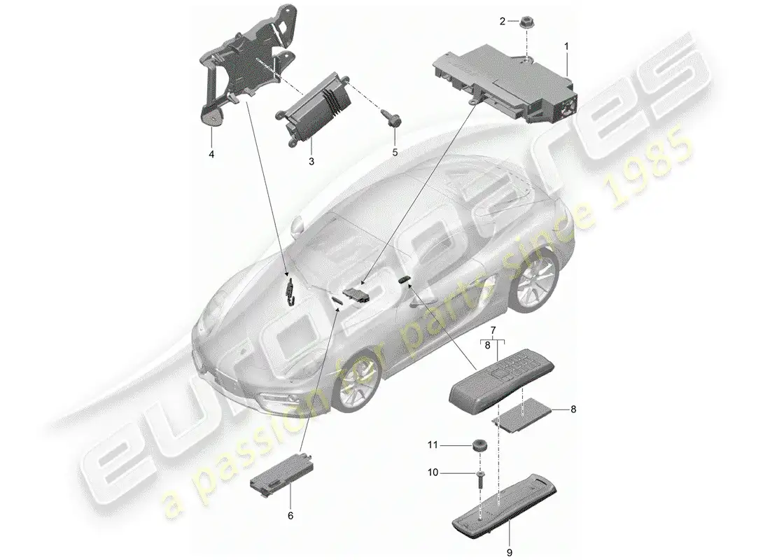porsche 2014 (981 cayman) amplifier parts diagram