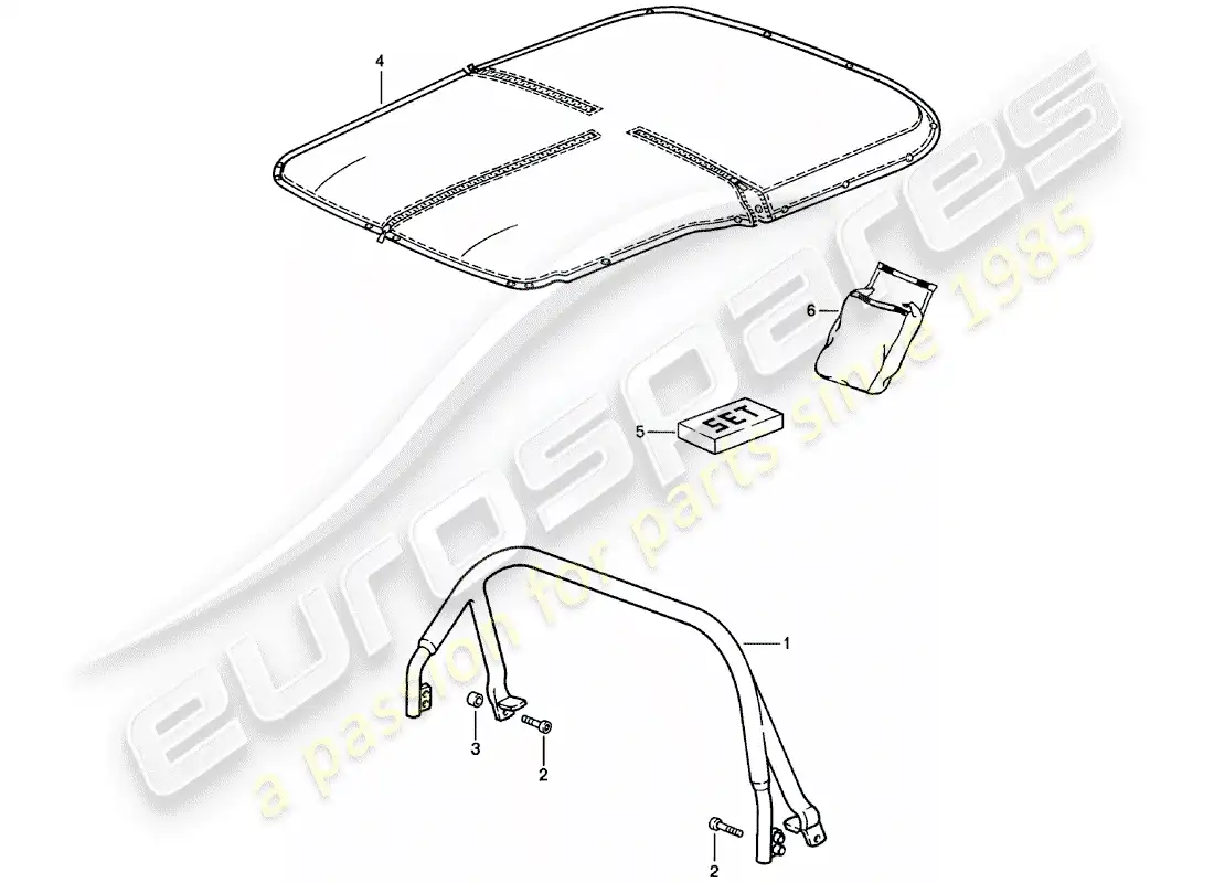 porsche 1980 (911) cover clip - tonneau cover parts diagram