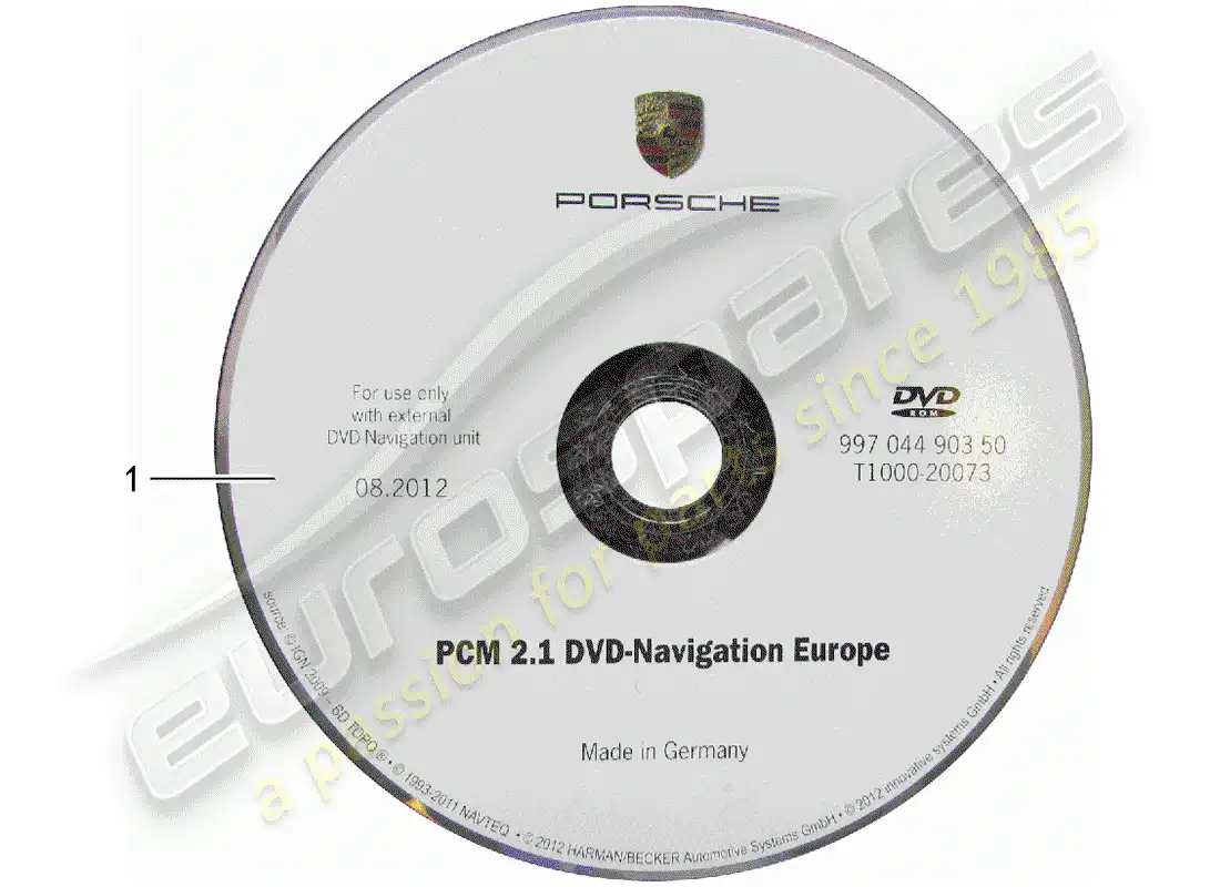porsche 2008 (tequipment cayenne) navigation system parts diagram