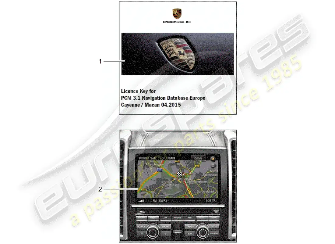 porsche 2019 (tequipment macan) navigation system parts diagram