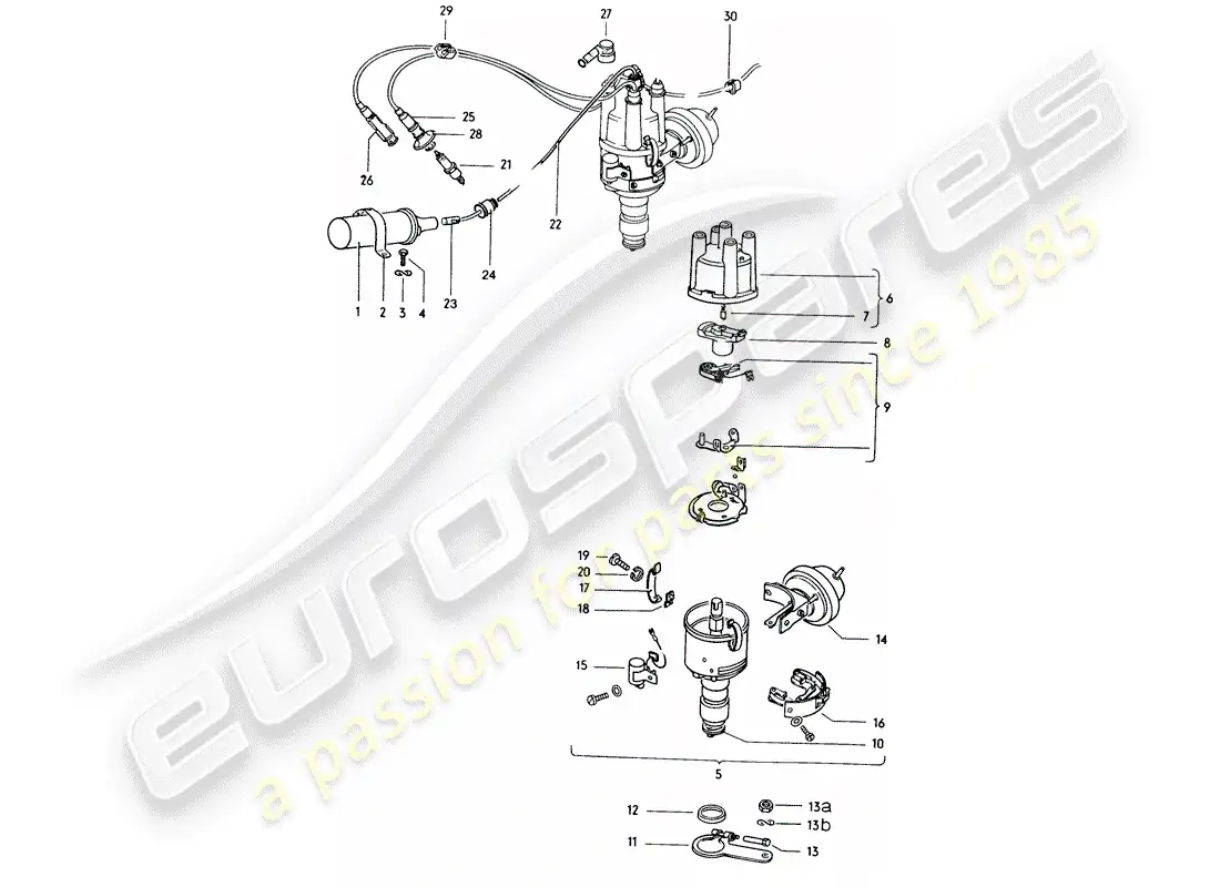 porsche 1972 (914) engine electrics parts diagram
