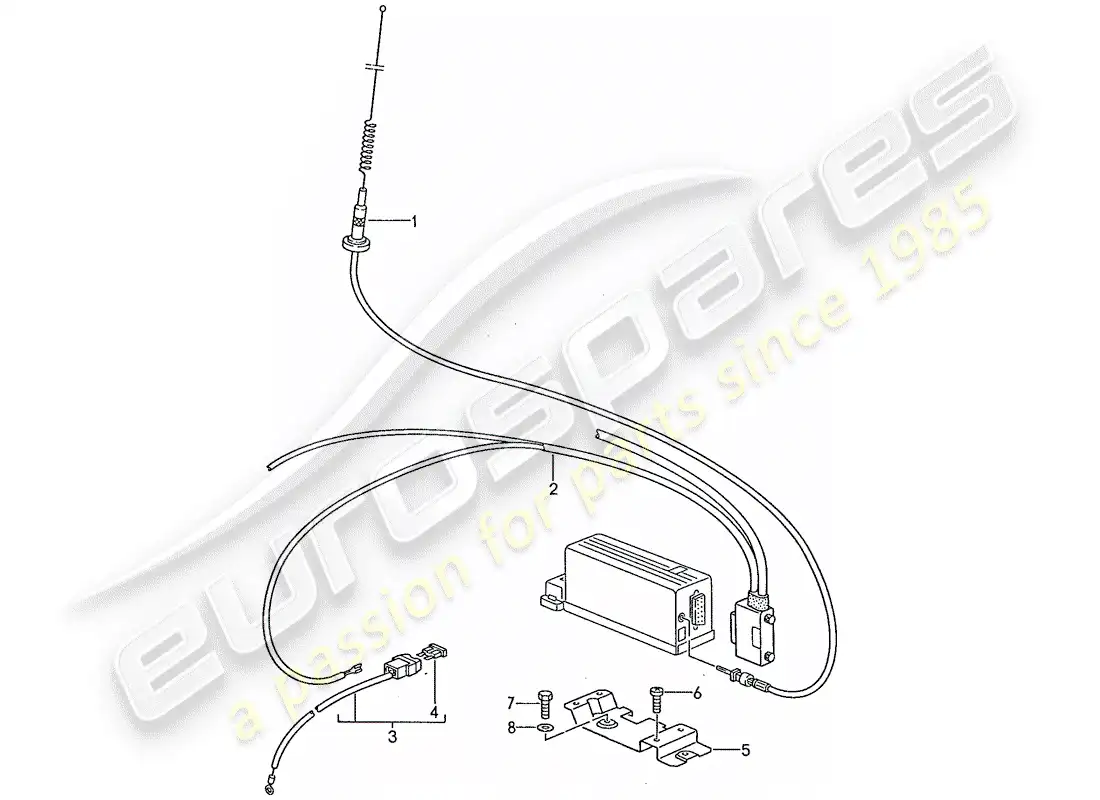porsche 1990 (928) phone preparation parts diagram