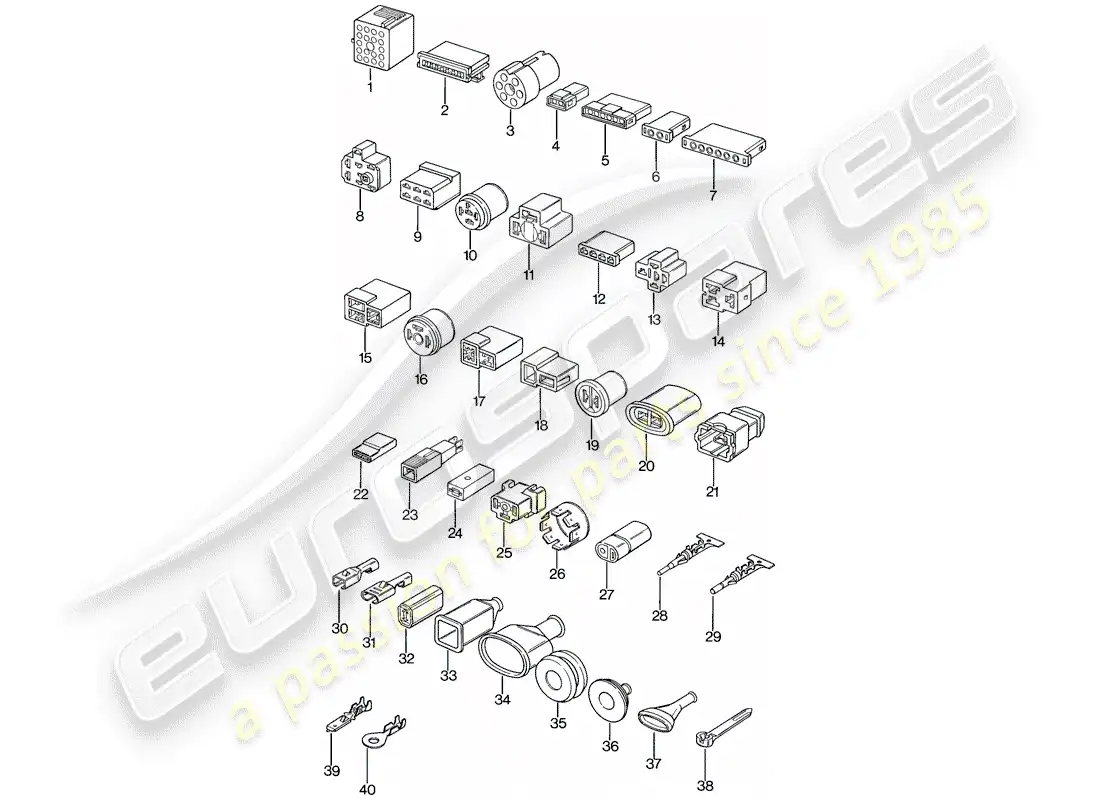 porsche 1978 (924) push-on connector parts diagram