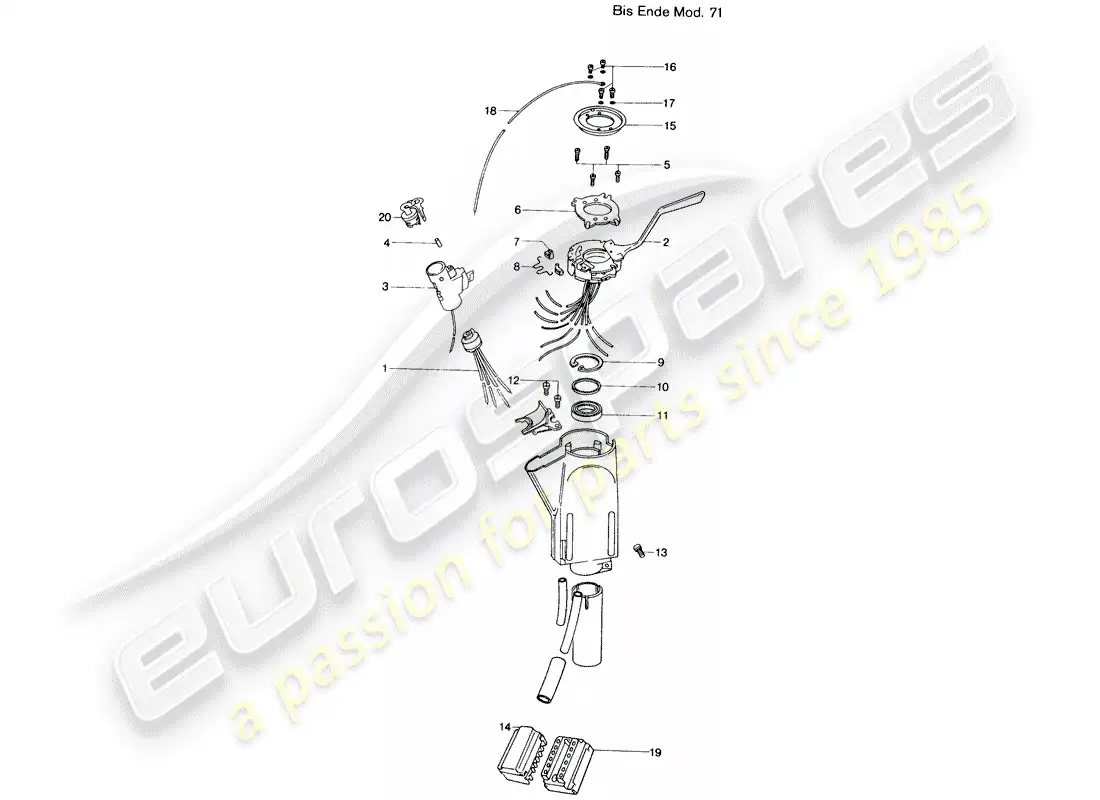 porsche 1974 (914) steering column switch - d >> - mj 1971 part diagram