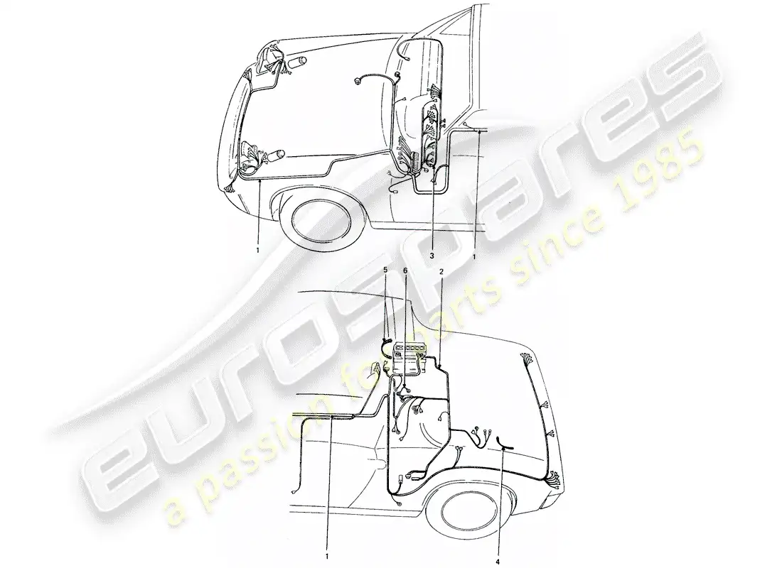 porsche 1974 (914) wiring harnesses part diagram
