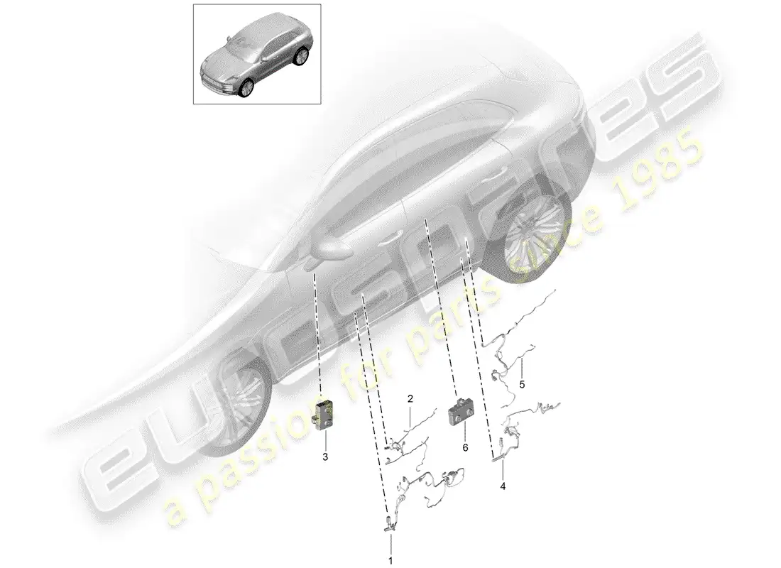 porsche 2020 (macan) harness part diagram