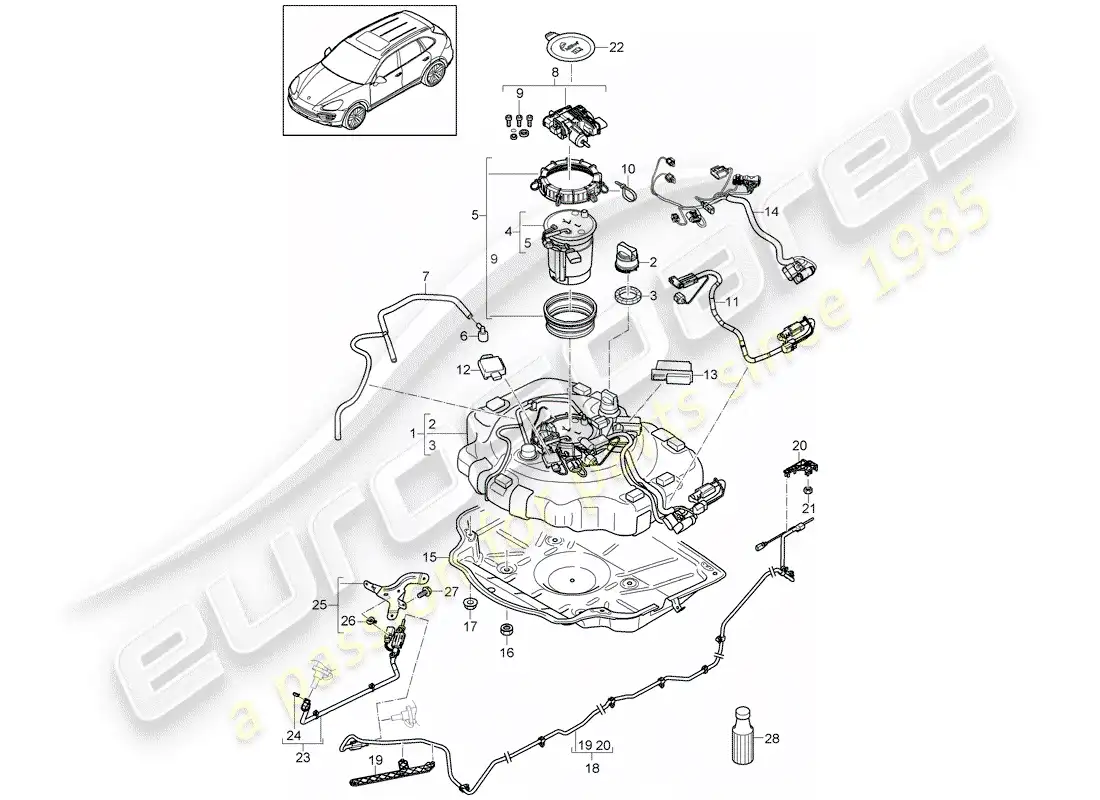 porsche 2013 (cayenne e2 92a) ex. emission control system parts diagram
