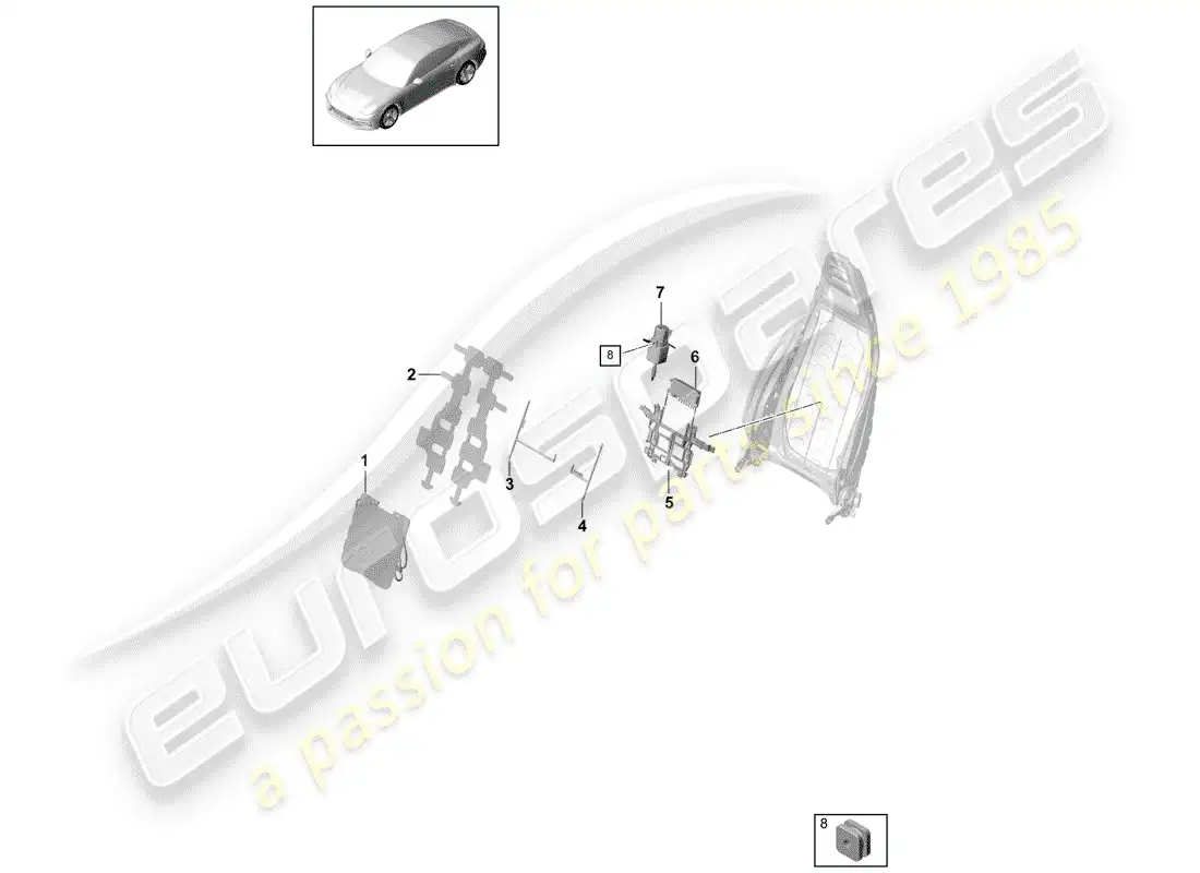 porsche 2017 (panamera 971-1) lumbar parts diagram