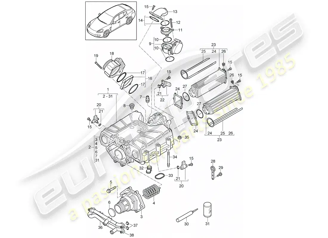 porsche 2010 (panamera 970) compressor parts diagram