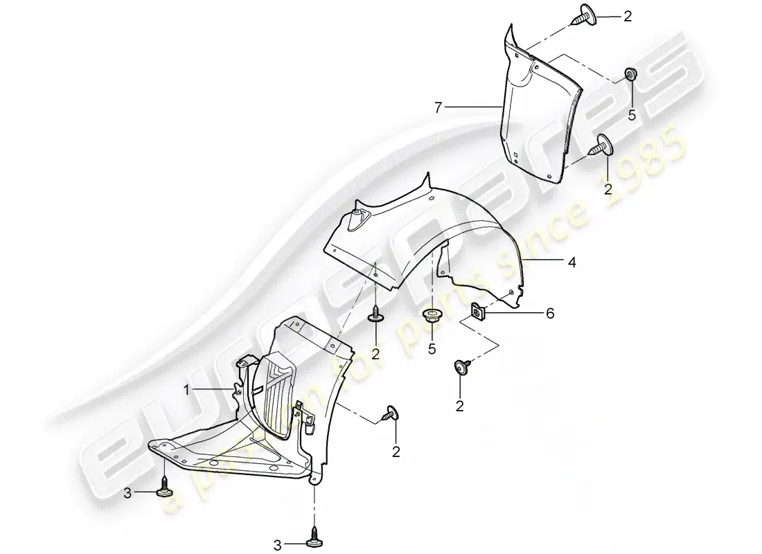 porsche 2007 (987 cayman) trims parts diagram
