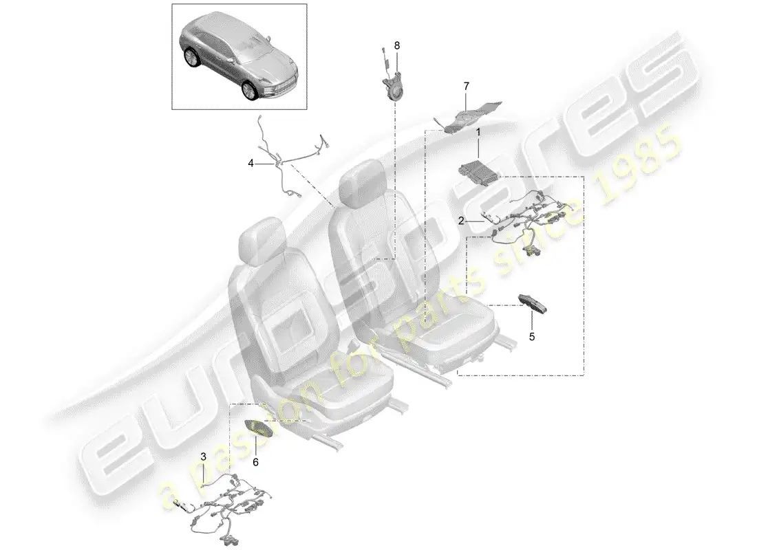 porsche 2020 (macan) electrics part diagram