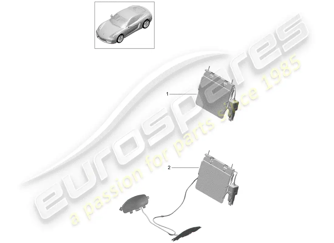 porsche 2014 (981 cayman) lumbar support parts diagram