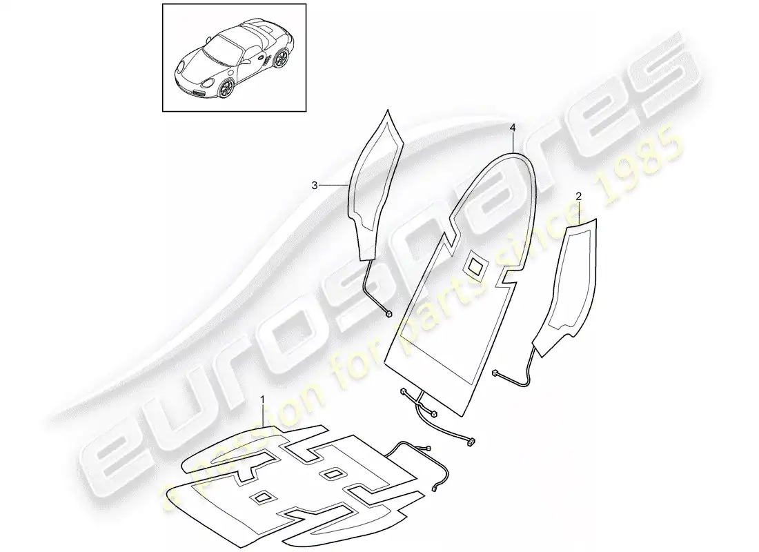 porsche 2010 (987 boxster) heater parts diagram